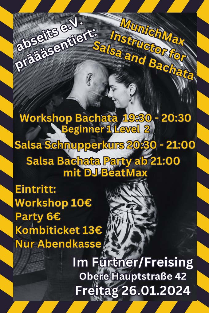 Salsa und Bachata Workshop und Party im Furtner am 26.01.2024